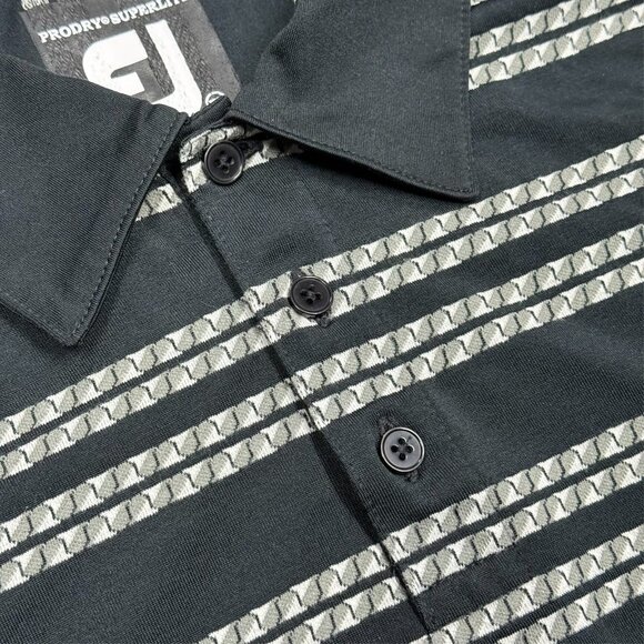 FootJoy Polo Golf Shirt Prodry Superlite Striped Short Sleeve Textured XL - Picture 4 of 9